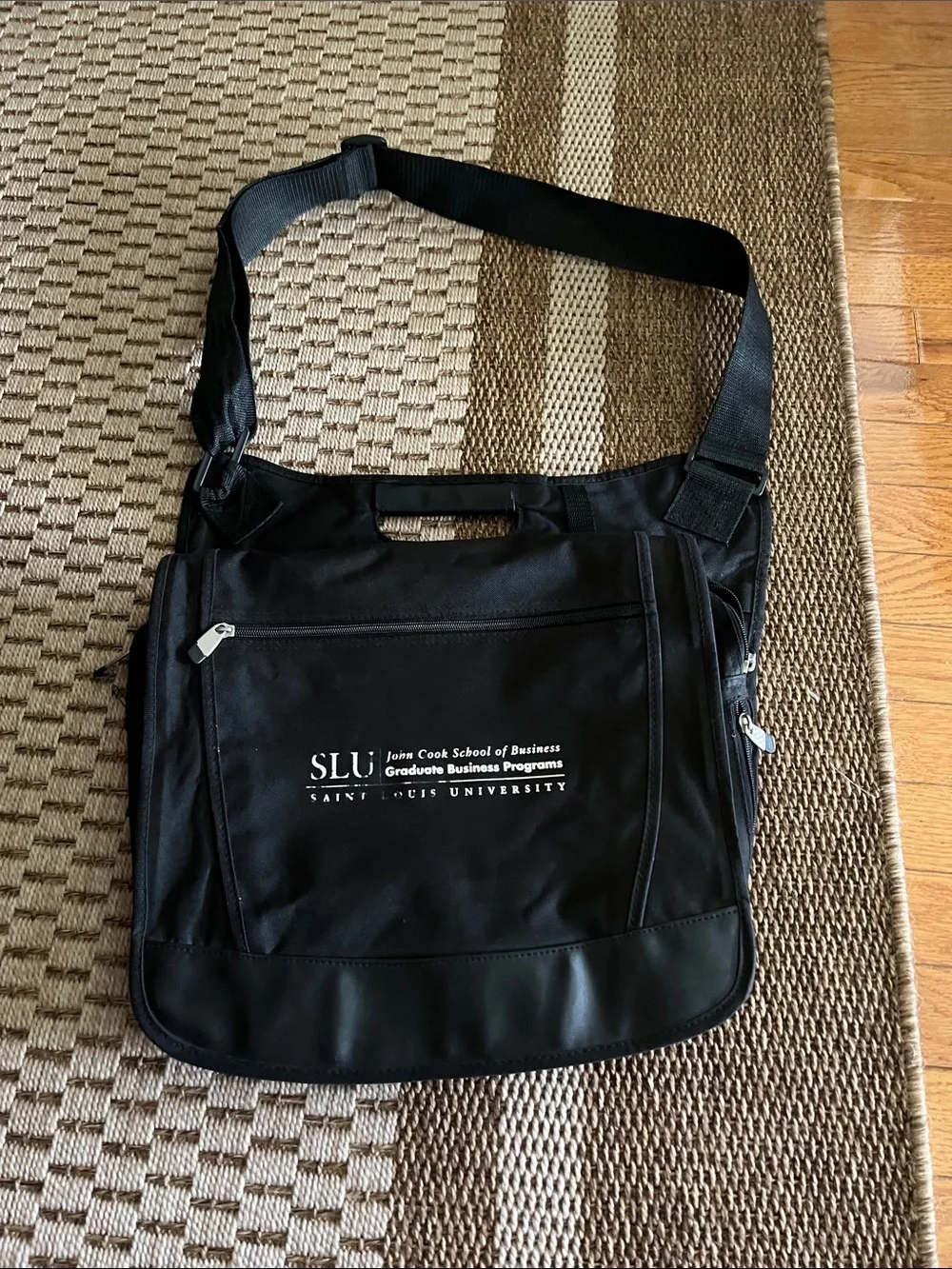 Saint Louis University Black Canvas Crossbody Messenger Bag